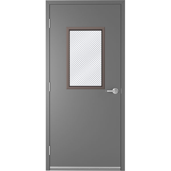 18ga Galvannealed Steel Commercial Door with Polystyrene Core Wide Stile Half-Lite