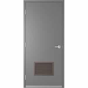 Commercial Steel Door with 18 x 12 Louver