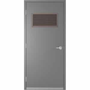 Commercial Steel Door with 24 x 12 Top Louver