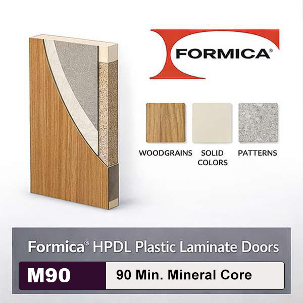 Formica High Pressure Decorative Laminate Commercial Wood Doors, 90min. Fire Rated Mineral Core