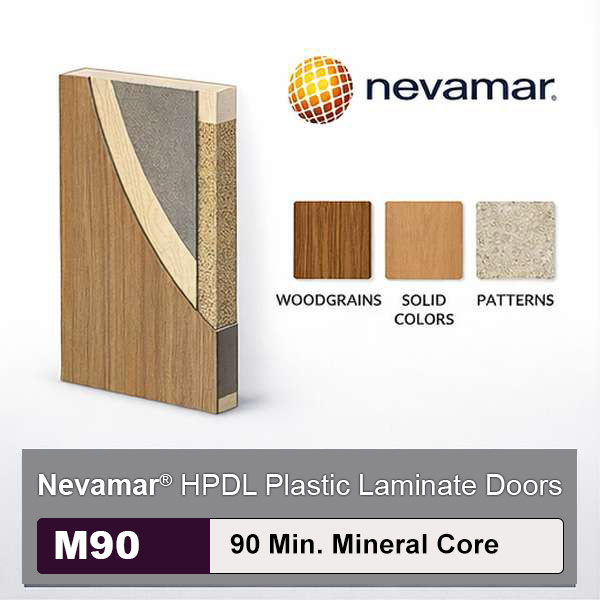 Nevamar High Pressure Decorative Laminate Commercial Wood Doors, 90min. Fire Rated Mineral Core