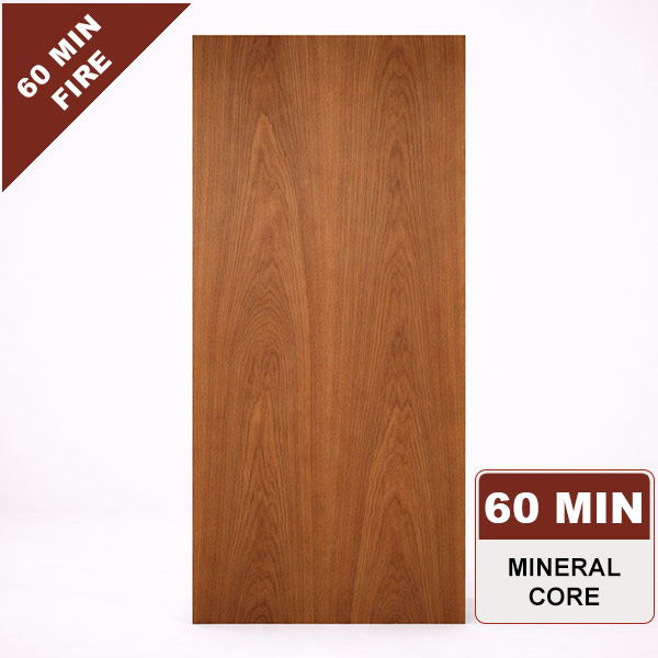 Plain Sliced Walnut Commercial Wood Door, 60min. Fire Rated Mineral Core, Stain Grade