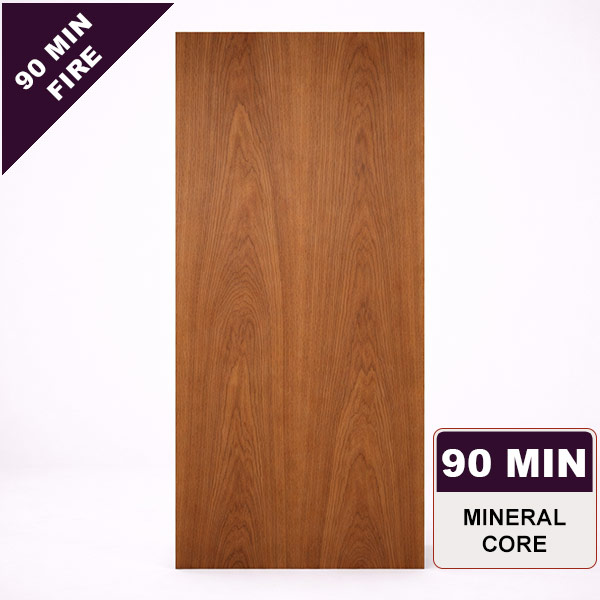 Plain Sliced Walnut Commercial Wood Door, 90min. Fire Rated Mineral Core, Stain Grade