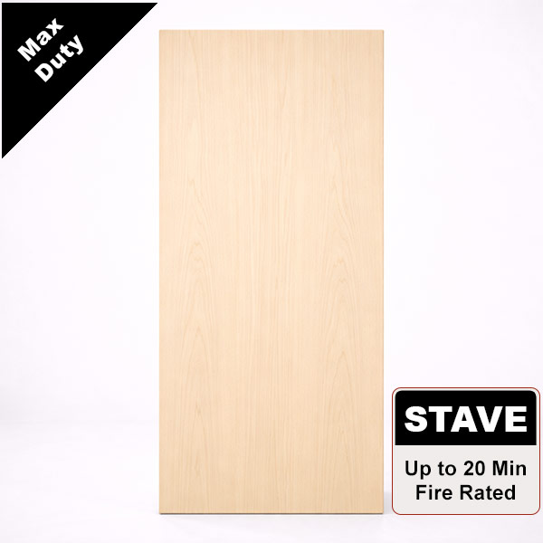 Plain Sliced White Maple Commercial Wood Door with Stave Lumber Core, Stain Grade