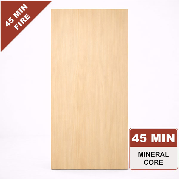 Rift Cut White Oak Commercial Wood Door, 45min. Fire Rated Mineral Core, Stain Grade