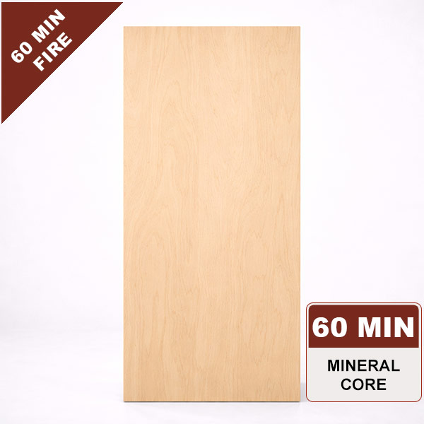Rotary Natural Birch Architectural Wood Door, 60min. Fire Rated Mineral Core, Stain Grade