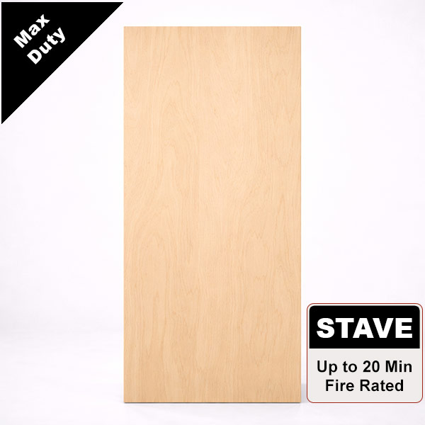 Rotary Natural Birch Architectural Wood Door with Stave Lumber Core, Stain Grade