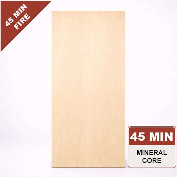 Rotary White Birch Commercial Wood Door, 45min. Fire Rated Mineral Core, Stain Grade