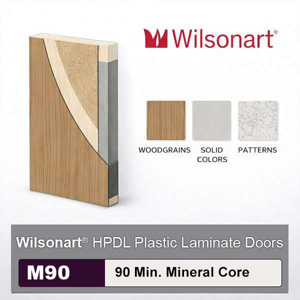 Wilsonart High Pressure Decorative Laminate Commercial Wood Doors, 90min. Fire Rated Mineral Core
